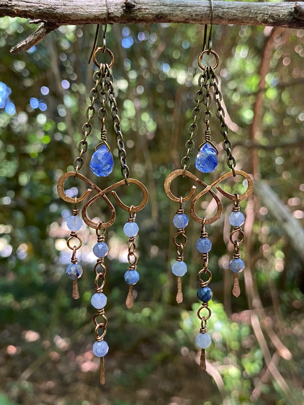 Blue Quartz Chandelier Earrings